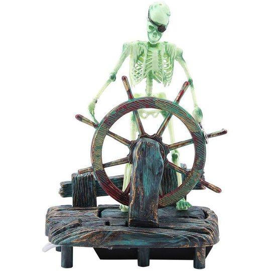 Aquarium Seahorse Captain Pirate Skeleton Decoration Fish Tank Landscape Aquarium Ornament