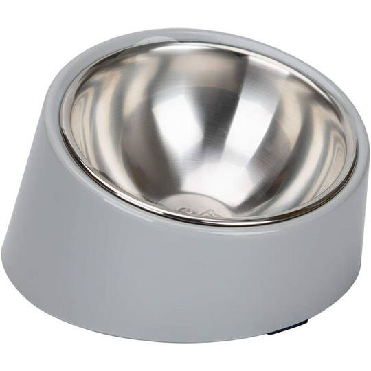 Bowl for Dog Cat, Sloped Bowl Non-Slip Modern Elegant Melamine Support with Removable Solid Stainless Steel Bowl