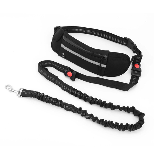 (Black ) Durable Dog Lead Running Walk Belt Jogging Waist