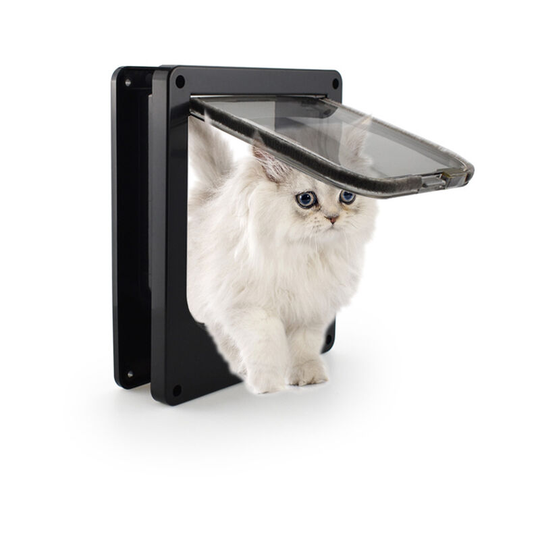 The cat door rotary switch can control the entry and exit direction, black, l