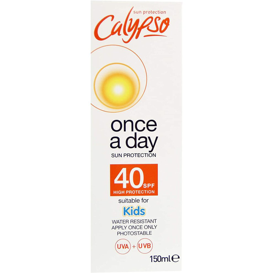 Calypso Once a Day Sun Protection Lotion Contains Vitamin E; Water resistance with SPF 40