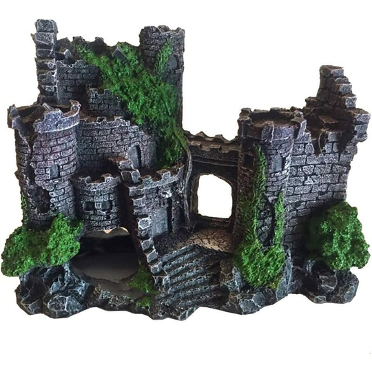 Yuema Aquarium Decoration Classic Castle Ruins Round Aquarium