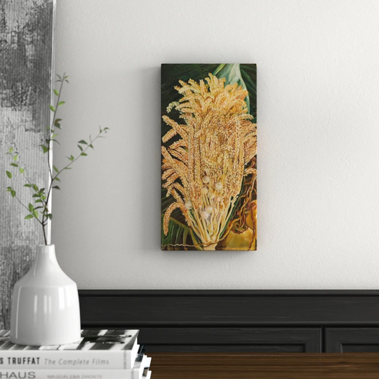 156. Inflorescence and Ripe Nuts of the Cocoanut Palm. by Marianne North - Unframed Graphic Art Print on Canvas