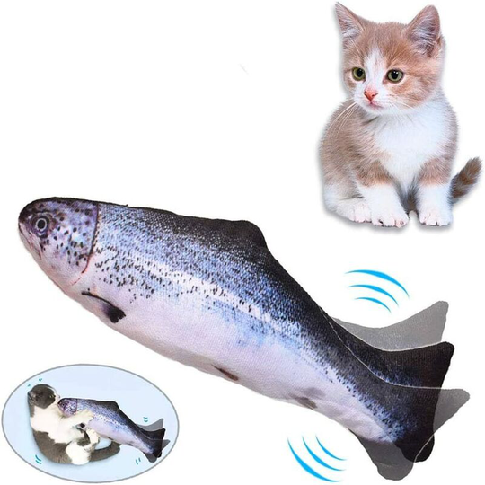 Catnip Fish Toy, Electronic Catnip Cat Toy Simulation Plush Fish Shape Interactive Toy usb Rechargeable Chewable Toy, Suitable for Indoor Cat Toys (b)