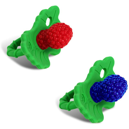 Perle Rare - Silicone Baby Teether Toy (2-Pack) - Berrybumps Soothe Babies Sore Gums - Infant Teething Toy - Hands Free Design - bpa Free - Teething
