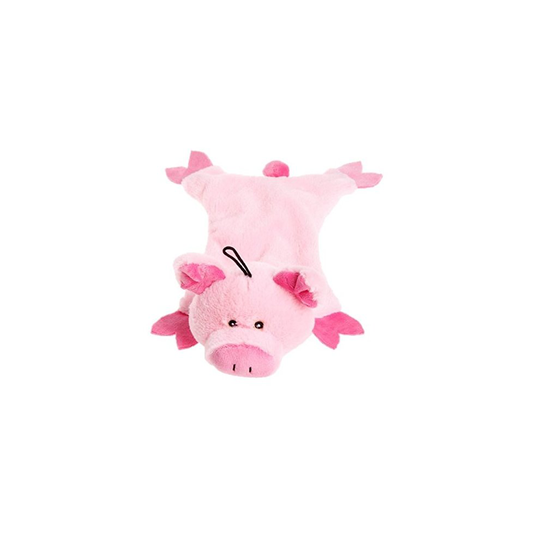 Petface Farmyard Buddies Crinkle Flat Pig Dog Toy