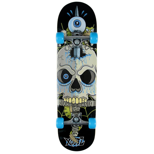 Xootz Kid's Snake Skull Complete Beginners Double Kick Trick Skateboard - Maple Deck, 31 x 8 Inches