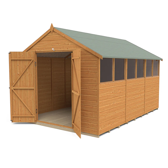 8 ft. W x 12 ft. D Wooden Shiplap Apex Garden Shed