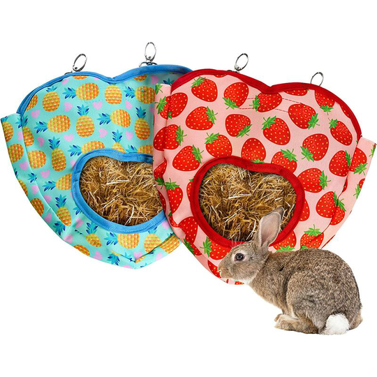 Sun Flowergb - 2 Pack Hay Feeder Bags for Guinea Pigs, Rabbits, Chinchilla, Hamsters, Small Animals Hanging from the Cage to Reduce Food Waste