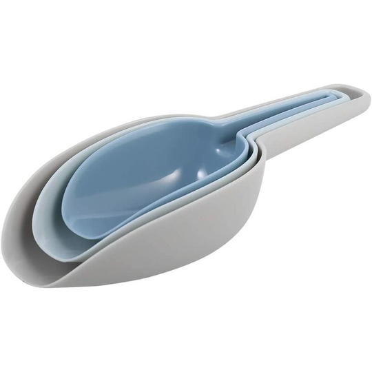 Plastic Scoop Set of 3, Pet Food Scoop Serving Spoon Set Nesting Design Dry Food Scoop Candy Scoop Measuring Spoon Flour Scoop Ice Scoop Multipurpose