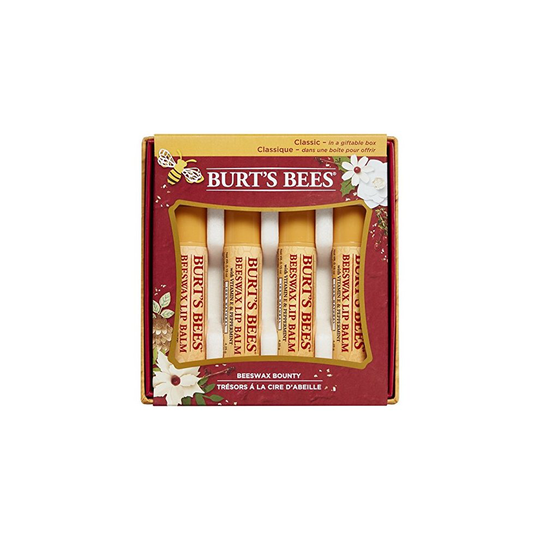 Burt'S Bees Beeswax Bounty Classic Lip Balm Holiday Gift Set, 4 Lip Balms � Original Beeswax