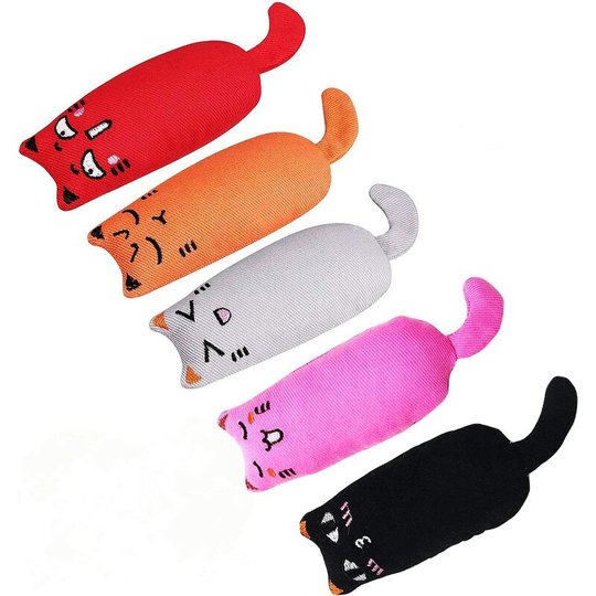 5 Cat Toys Plush Cat Toys Filled with Catnip Teeth Cleaning Chew Toy