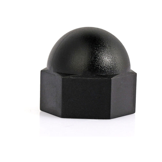 Sourcing map M6 Cap Nut, Hex Acorn Dome Head Nuts for Screws Bolts Nylon Black 10 Pcs