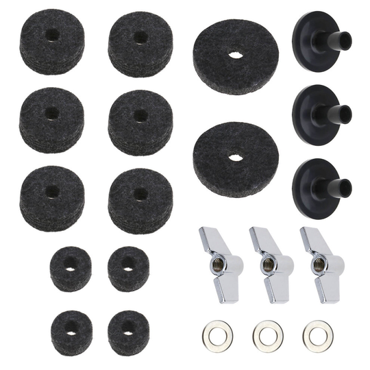 21 Pcs Cymbal Drum Sleeves Felt Pads Nut Replacement Kit Accessories Stand