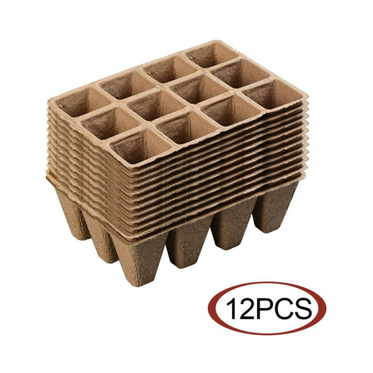 12 Pieces Reusable Seedling Tray Biodegradable Seedling Bucket, Peat Seedling Pots, Plant Seedling Tray, Seedling Bucket, Cellulose, Gardening Pot,