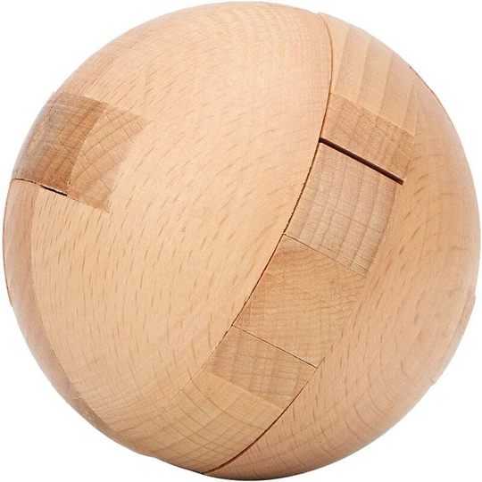 Wooden Magic Ball Puzzle Brain Teasers Sphere Puzzles Toy Intelligence Ball Lock Game for Adults Kids