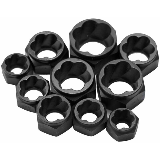Echoo - 10pcs Damaged Bolt Nut Screw Remover Tool Kit Damaged Bolt Removal Set Damaged Bolt Nut Screw Removal Socket,model: low cased