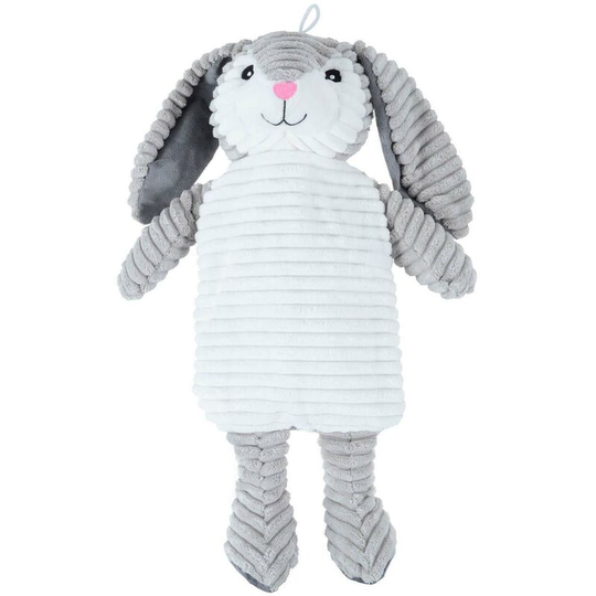 Novelty Hot Water Bottle With Soft Plush Animal Cover Grey Rabbit 750ml
