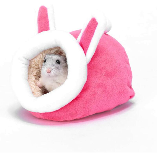 Osqi - Hamster Small Cotton Nest Winter Sleep Nest House Cotton Rabbit Nest Winter Warm Cotton Sleeping Nest for Small Animal Mini Hedgehog,Pink