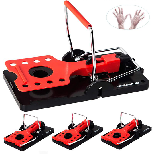 Large Professional Rat Trap, 4 Pieces Reusable xxl Size Mouse Trap, Sensitive Rat Trap for Indoor Kitchen Outdoor Garden - Rhafayre