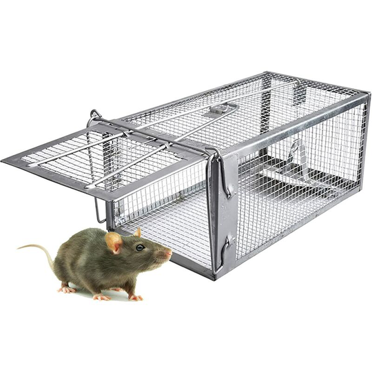 Aougo - Mouse Trap, Humane Rat Traps Cage Suitable For Snappy Mice Or Hamsters, Animal Friendly Reusable Mouse Trap - 27 * 14 * 12cm