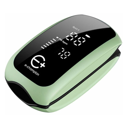 Rechargeable Pulse Oximeter Home Fingertip Finger Clip Oxymeter One Key Pulse Monitoring Blood Oxygen Saturation Heart Rate Detector (Green)