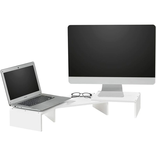SoBuy Monitor Stand Computer Screen Monitor Stand,Designed for 2 Monitors,BBF08-W