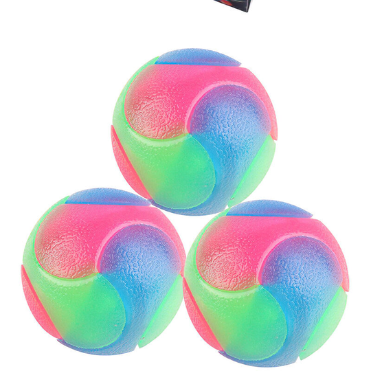 3 Pieces led Light Up Dog Balls Elastic Ball Flashing led Molar Ball Glowing Ball Color Light Ball Pet Interactive Toys for Cats, Dogs (5cm)