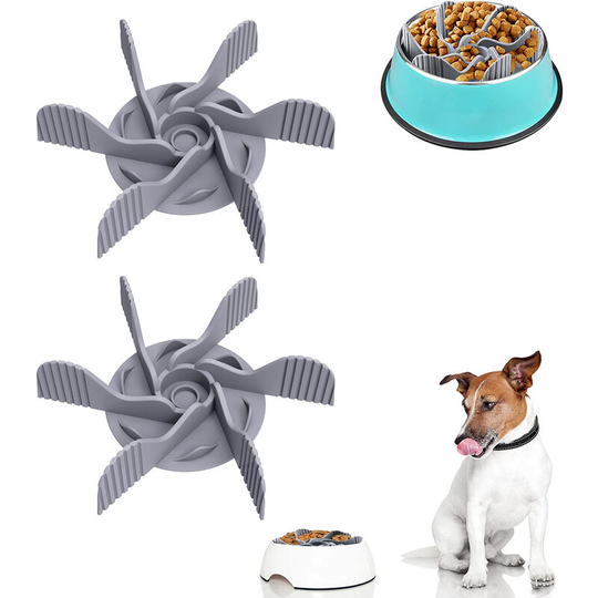 Lifcausal - 2 Pack Slow Feeder Dog Bowls Insert, Silicone Slow Feeder Insert for Slow Down Eating, Slow Feeder Bowl Insert for Regular Small Medium