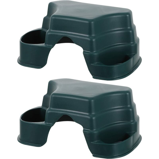 2Pcs Turtle Basming Platform Reptile Hideout with Feeding Turtle Bowl Reptile Dock Reptile Tank Scene Decor for Terrarium Fish Tank (Green)