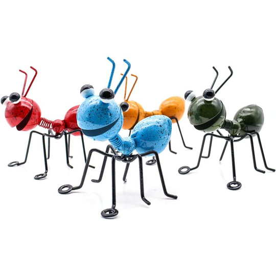 Betterlifegb - Metal Ant a Group of 4 Colors Cute Insect for Hanging Wall Art Garden Lawn Decor Indoor Outdoor Wall Sculptures