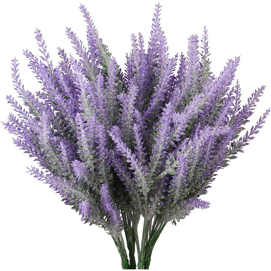 Artificial Flowers 6 Bundles Lavender Bouquet for Wedding Home Office Decoration - Purple