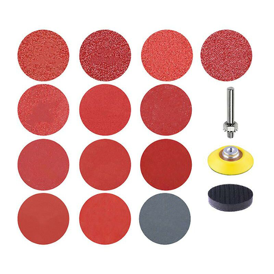133Pcs 2 inch sandpaper pads set 60/80/100/120/240 grit sander disc abrasive with sticky disk cushion pad fit polishing tools Thsinde