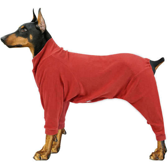 Dog Fleece Jacket Warm Winter Coat Four Legs Pullover for Medium Large Dogs, Watermelon red&X-Large - Watermelon red&X-Large