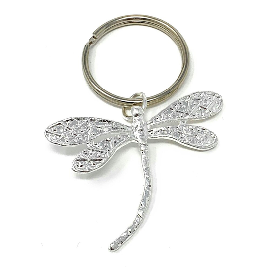Silver Plated Dragonfly Pendant Keyring 4.5 x 3.5cm Dragon Fly Insect Butterfly Wing