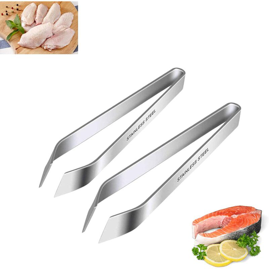 2pcs Professional Stainless Steel Boning Tongs - Fish Tongs - Fish Tongs - Fish Tongs - Fish Tongs - Kitchen Tongs - Fish Tongs