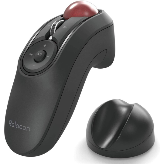 ELECOM Handheld Bluetooth Thumb-operated Trackball Mouse, 10-Button Function Smooth Tracking, Precision Optical Gaming Sensor, Left / Right Handed