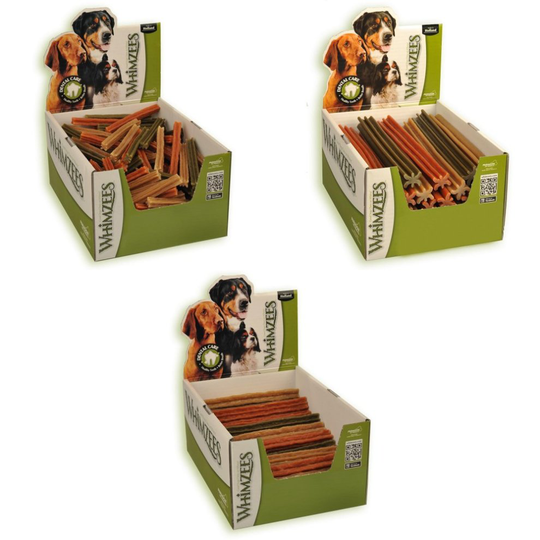 (Pack of 30 x 240mm, May Vary) Whimzees Vegetarian Dog Dental Stix | Display Box