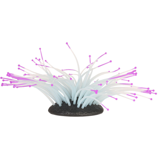 Superseller - Artificial Silicone Sea Anemone with Glowing Effect for Fish Tank Aquarium Ornament Decoration, Purple - Purple