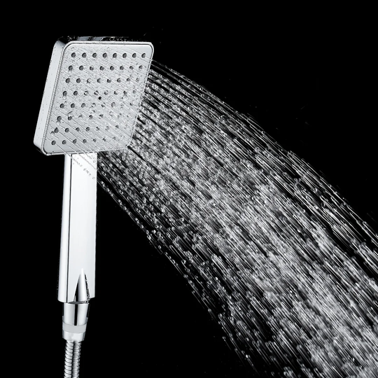 Thermostatic Shower System, Square Handheld Shower Faucets With Mixing Valve, 10 "Adjustable Rainwater Faucet And 5" Square Overhead For Home Bathroom