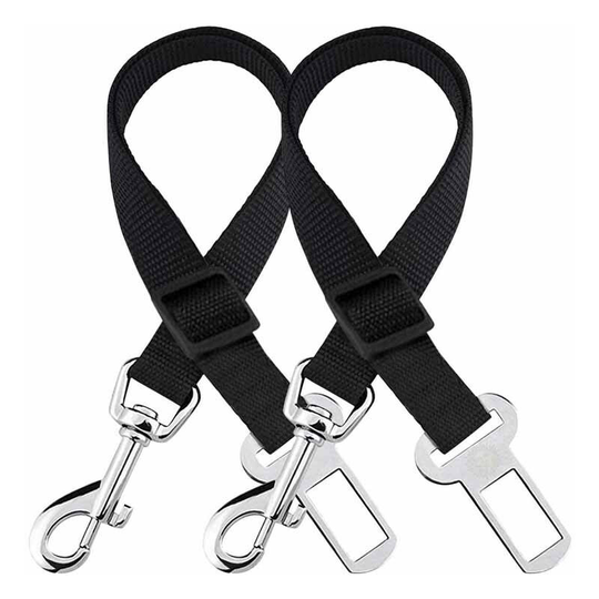 2 Dog Car Seat Belt Lead Restraint Harness Seatbelt Attachment Clip Black
