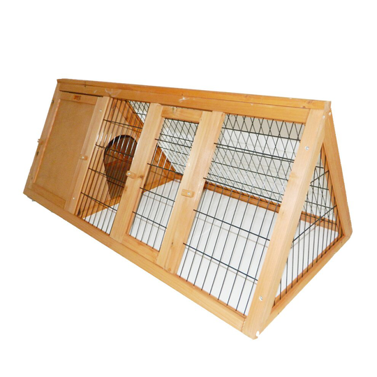 Charles Bentley Frame Wooden Outdoor Traingle Portable Pet Hutch Guinea Pig Ferret Run Natural FSC Wood