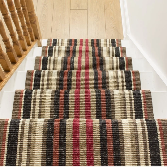 Alpert Flatweave Black/Beige/Cream Stair Runner