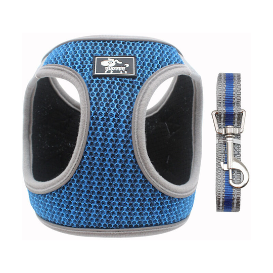 Readcly - Dog Harness for Small Dogs Reflective Soft Mesh Small Dog Harness Comfortable All Weather Small Dog Harness - Blue, l