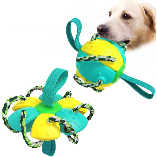 Bite Resistant Dog Toys Outdoor Training Frisbee Football Interaction Supplies for Large Dogs Chew Supplie Yellow