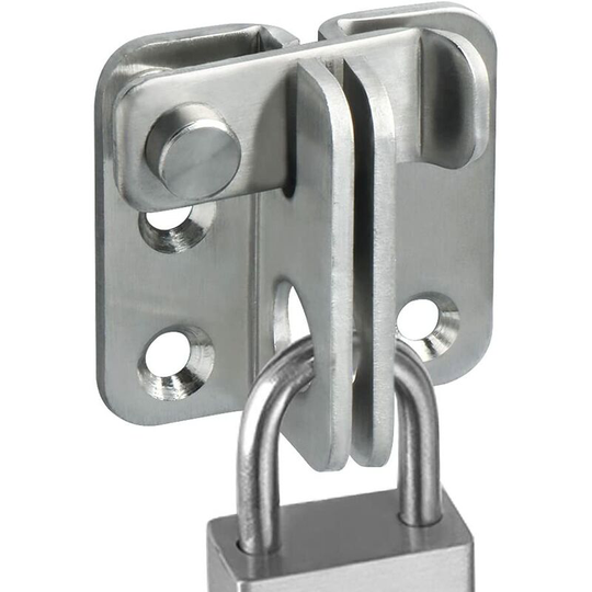 Litzee - Slide Bolt Door Lock Gate Latch Tiny Padlock Hasp for Wooden Gates Garden Shed Cupboard Pet Cage, Stainless Steel Matte silver