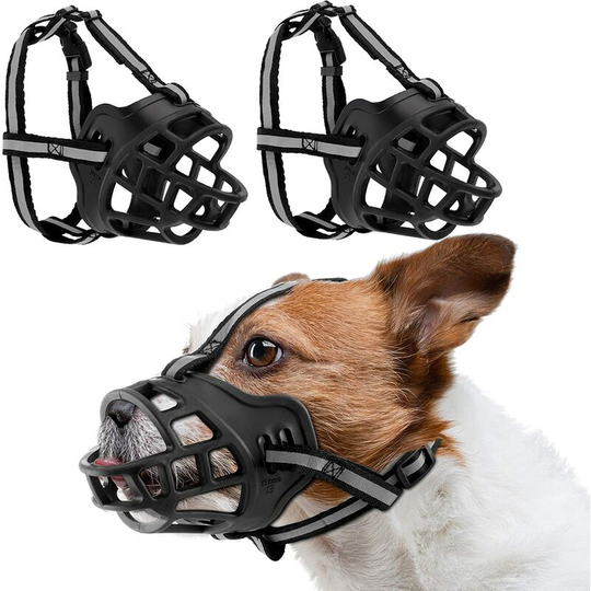 3 Pieces Dog Muzzle Soft Dog Mouth Cover Breathable Basket Muzzle Allows Panting Eating and Drinking, Preventing Biting Barking and Chewing for Small