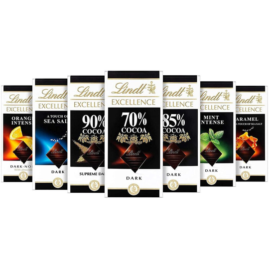 Lindt Excellence Dark Luxury 10 Pcs Assorted Chocolate Bar Collection
