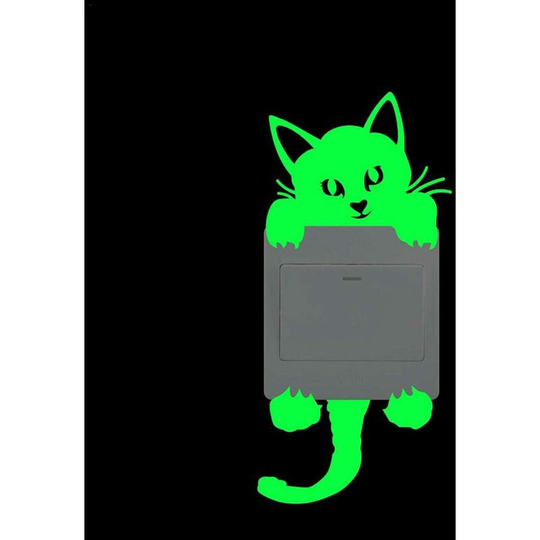 Briday - Cute diy light switch sticker, removable wall stickers Wall Art, fairy stars cat Wall Sticker, perfect for kids room decor