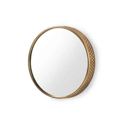 McDiarmid Round Metal Framed Wall Mounted Accent Mirror in Gold